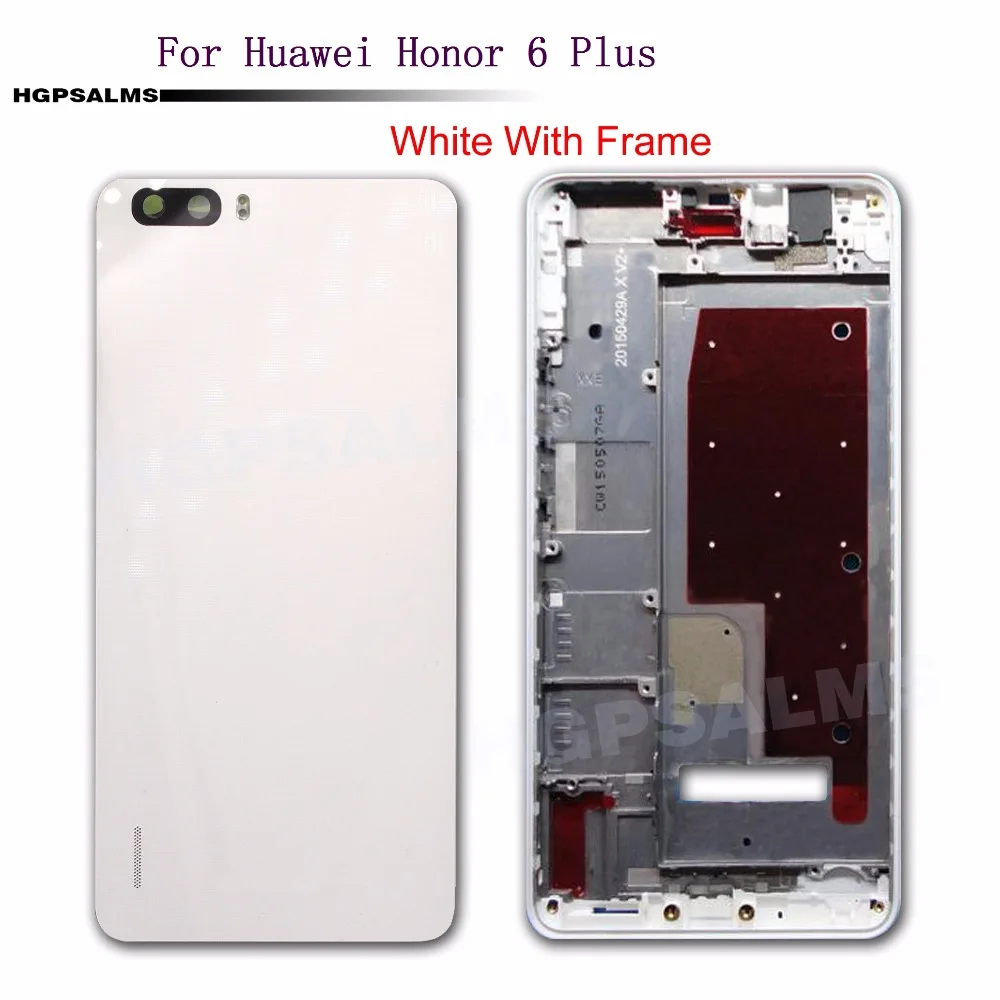 HW078 For Huawei Honor 6 Plus LCD Holder Front Frame+Battery Back Cover Housing Case With Power Volume Buttons+Adhesive (2)