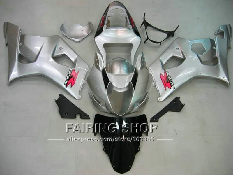 

Injection mold 100% fit for Suzuki GSXR1000 03 04 K3 silver black fairings set GSXR 1000 2003 2004 K4 YI119