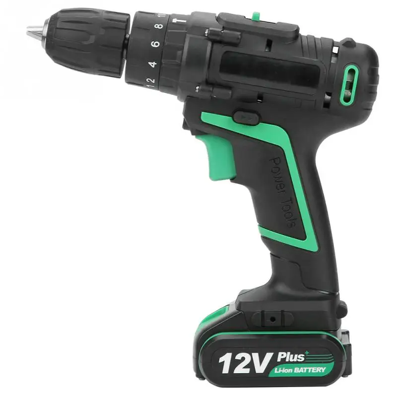 

12V Battery Powered Household Power Drill Mini Cordless Electric Screwdriver Hammer Drill Power Tools functional new style