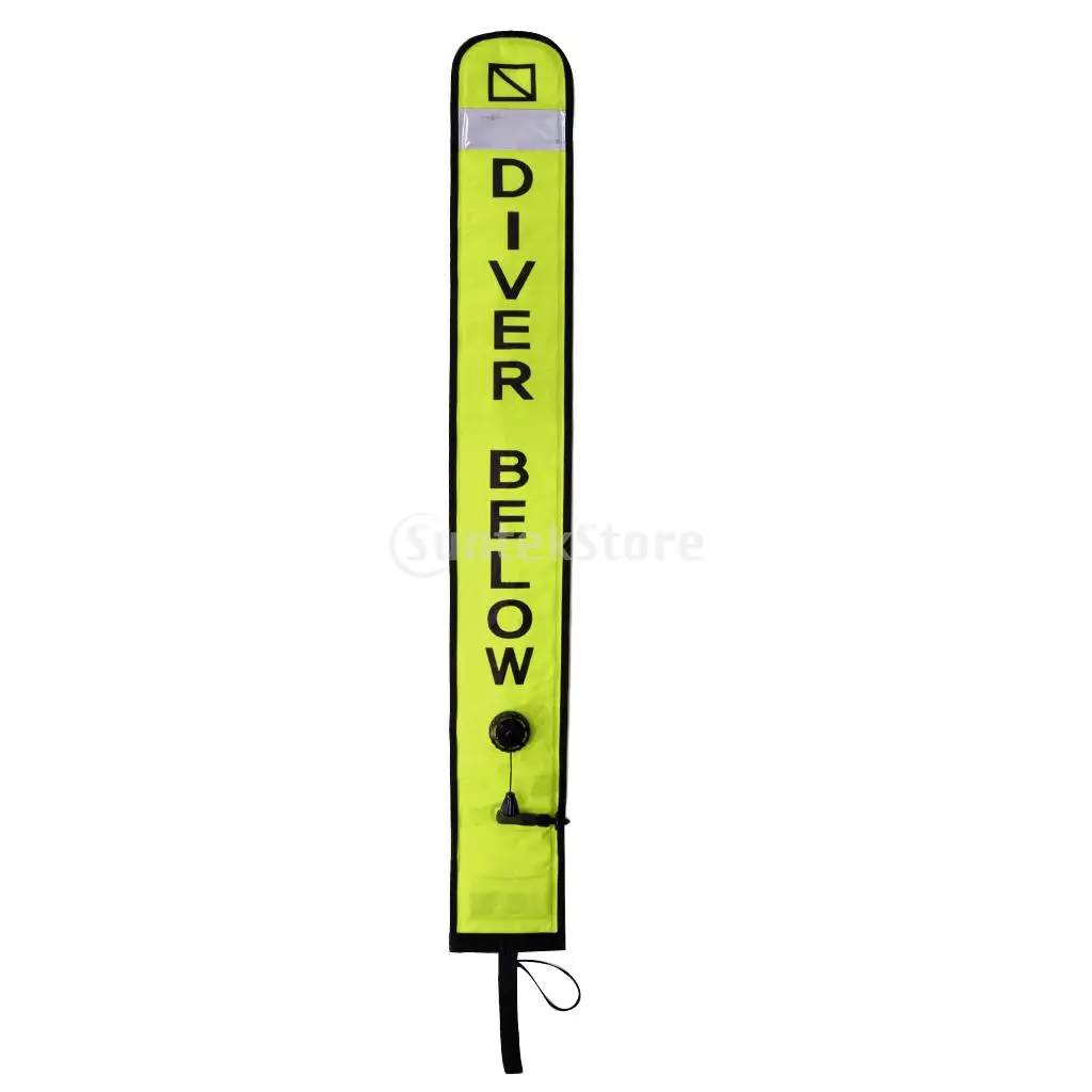 Professional Scuba Diving Diver Below Safety Sausage SMB Surface Marker Buoy, Finger Reel Guide Line Spool, 30m Line, Bolt Snap