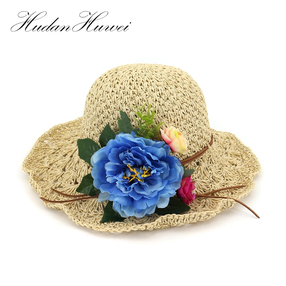 Spring Summer Women Sun Hats Fashion Lady Wide Large Brim Foldable