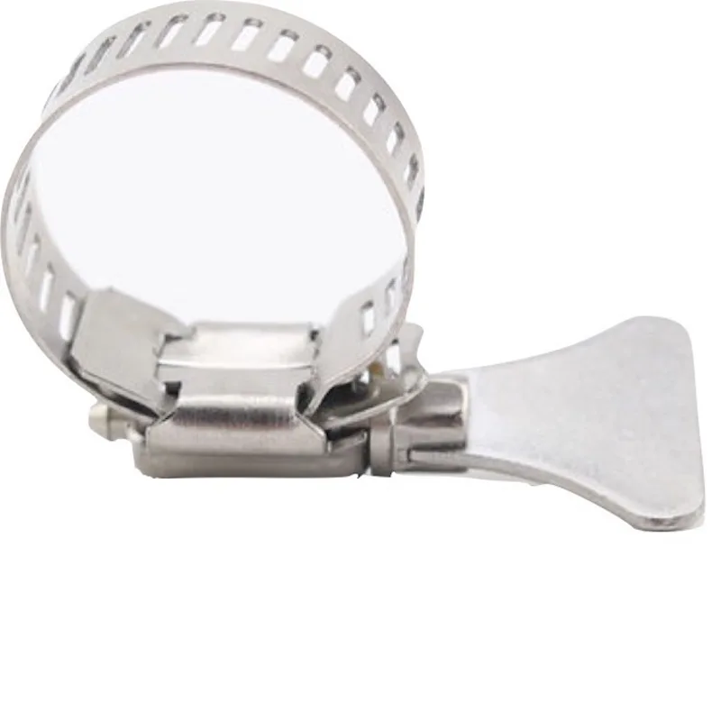 10x Clip Stainless Hose Clamps Clip Strap with Swivel Key Handle 0.6mm