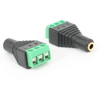 

5pcs/lot 3.5mm Stereo Audio Video Female to 3 Screw Terminal Female Headphone Balum Converter Adapter