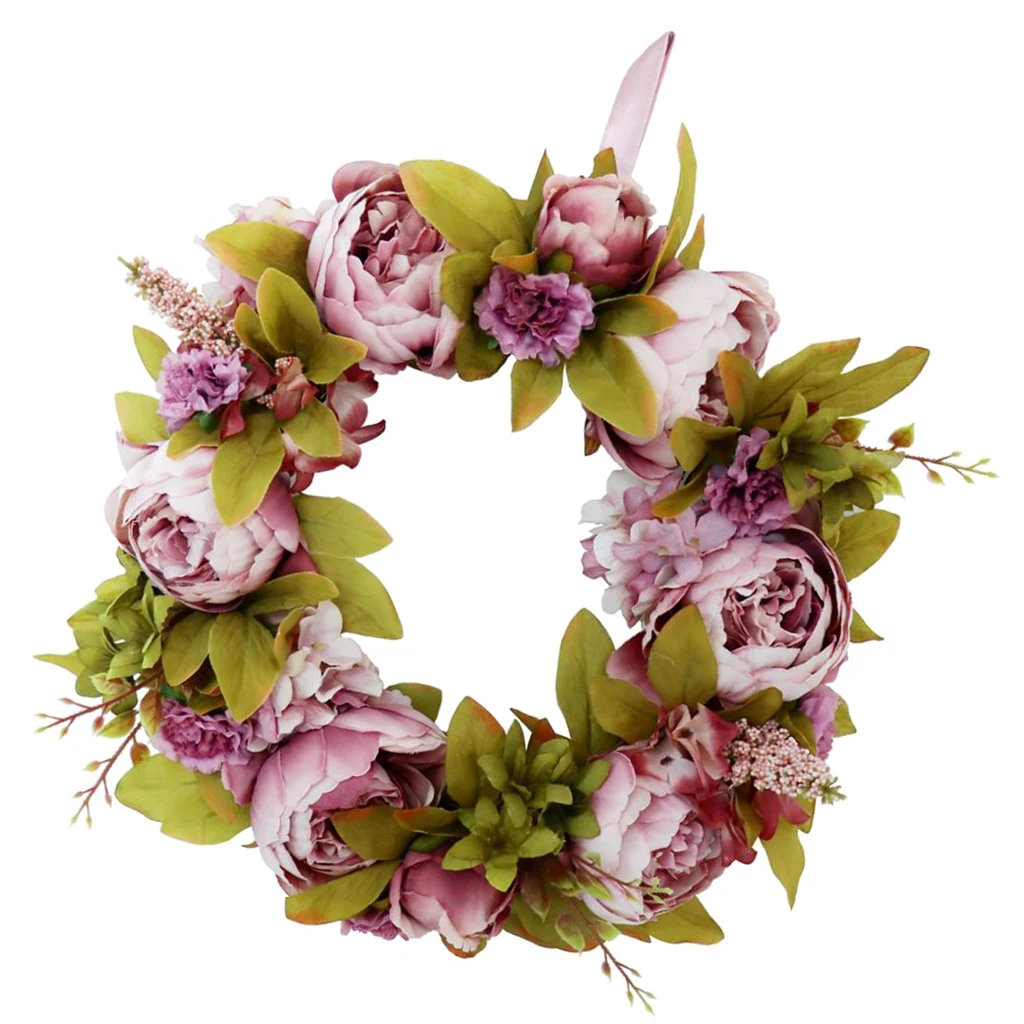 Artificial Rattan Flower Wreath Front Door Wreath Wedding Venue Home Decor 