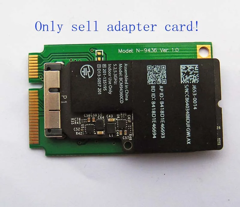 Mini PCI-E Adapter Card for BCM94331CD BCM943224PCIEBT2 BCM94360CD BCM94331CSAX