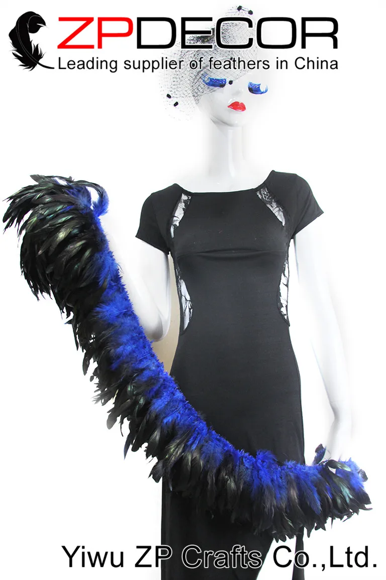 ROYAL BLUE Half Bronze Coque Tail Strung feathers (15)