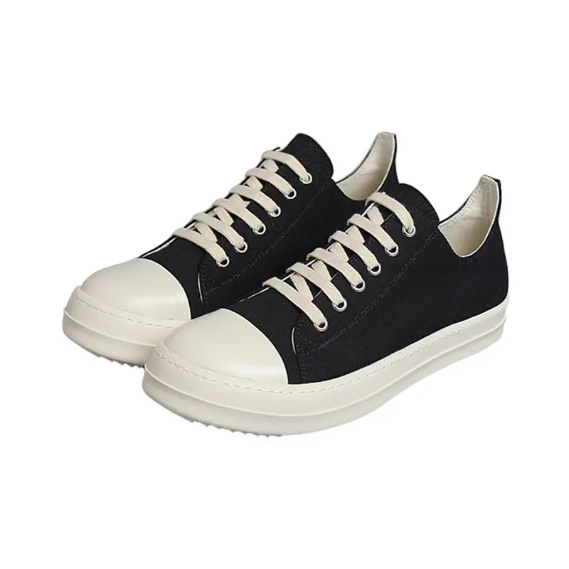 Men Casual Canvas Shoes Luxury Trainers Lace-Up Zip Spring Male Basic Black Brand Flats Sneakers |