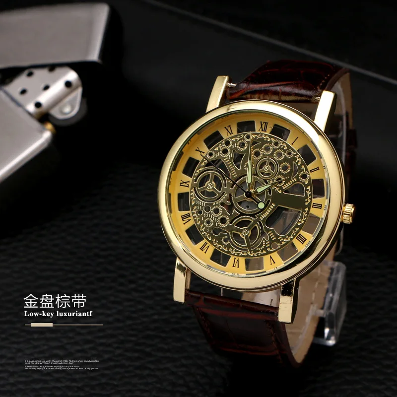 Мужские s часы лучший бренд класса люкс Мужские часы-Скелетон полые наручные мужские часы кварцевые часы para hombre дропшиппинг