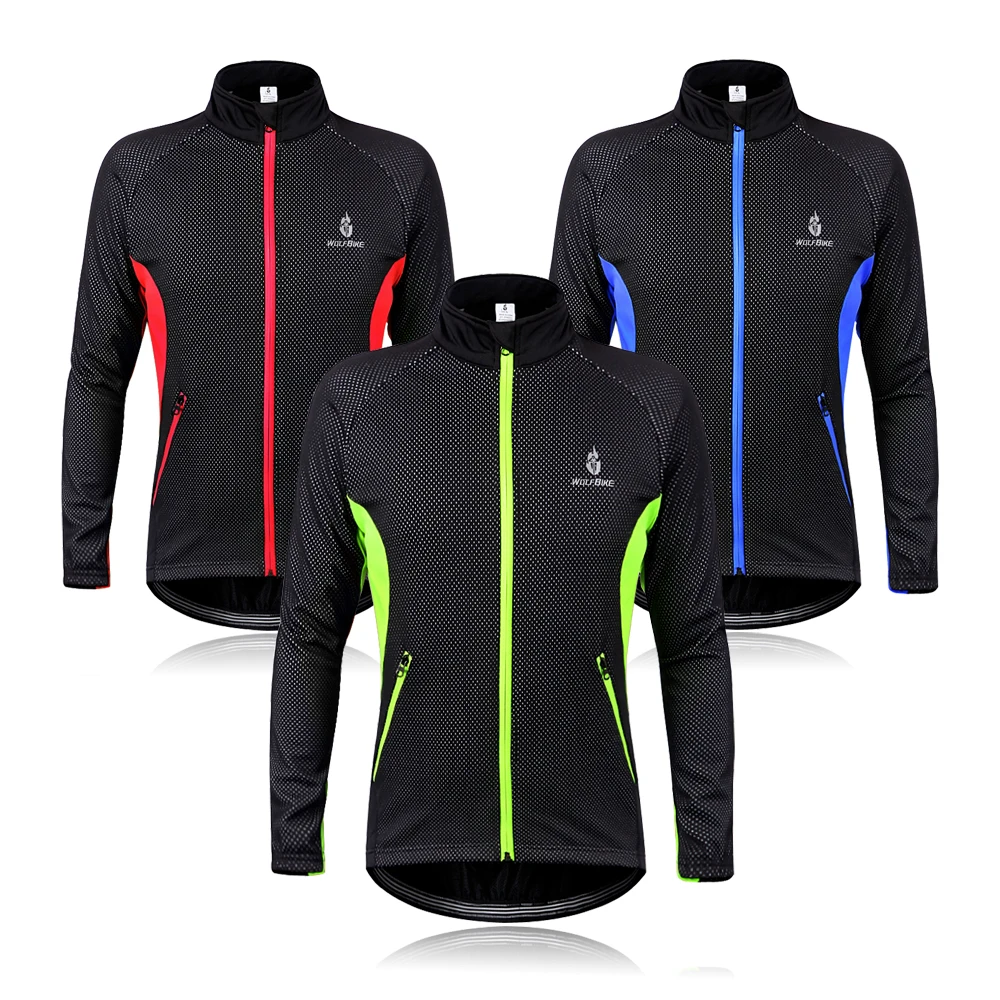WOSAWE Winter Thin Thermal Fleece Cycling Jacket Men's Warm MTB Bike Clothing Sportswear Windbreaker Water Repellent Sports Coat WOSAWE Winter Thin Thermal Fleece Cycling Jacket Men's Warm MTB Bike Clothing Sportswear Windbreaker Water Repellent Sports Coat