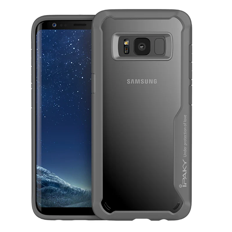 IPAKY чехол для телефона для samsung Galaxy S8 S9 Plus ударопрочный защитный мягкий силиконовый чехол-накладка для samsung S8 S9 - Цвет: Gray