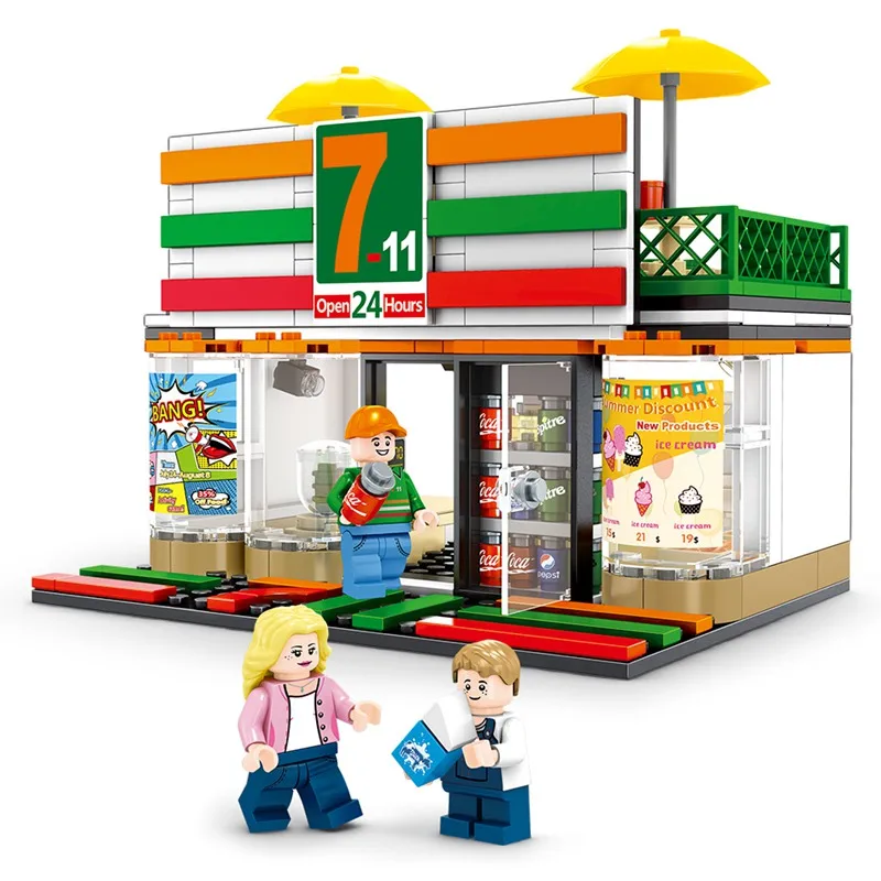 Legoed 320 шт. китайский мини магазин здание модели сцены наборы Совместимость