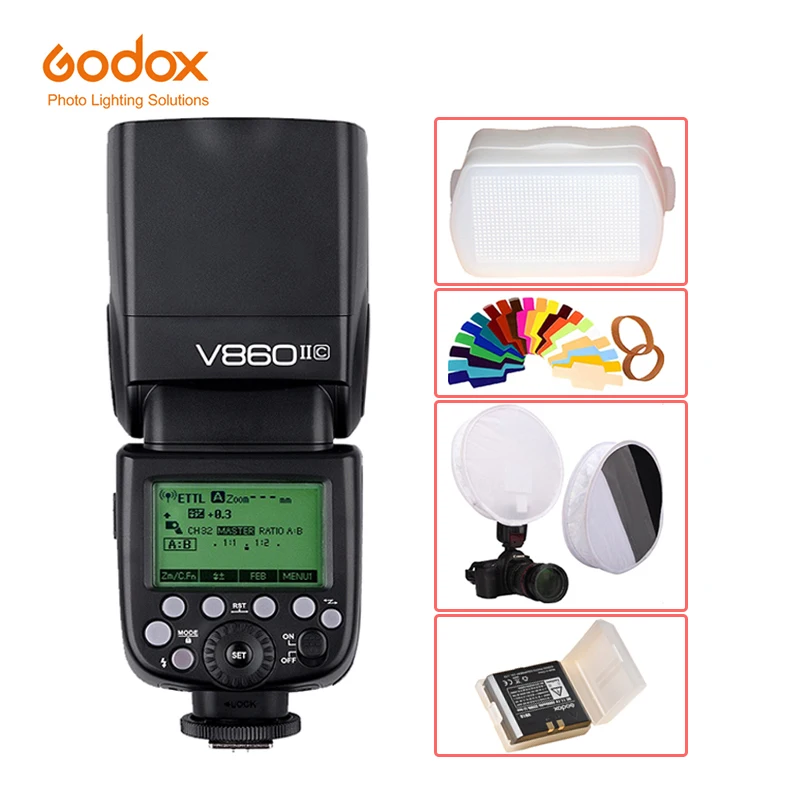 

Godox Ving V860II V860II-S/N/C/F/O GN60 E-TTL HSS 1/8000 Li-ion Battery Speedlite Flash for Sony Nikon Canon Olympus Fujifilm