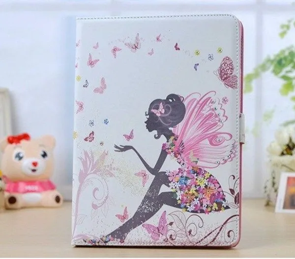 

Beautiful Rhinestone Flower Flip stand PU leather case for ipad 2/ipad 3/ipad 4 case cover/accessories for ipad 2016 tablet case