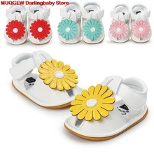 Летний стиль детские сандалии девушки платье принцессы красивое Обувь с цветочным орнаментом Дети плоские детские сандалии, обувь прилив пляжные Тапочки