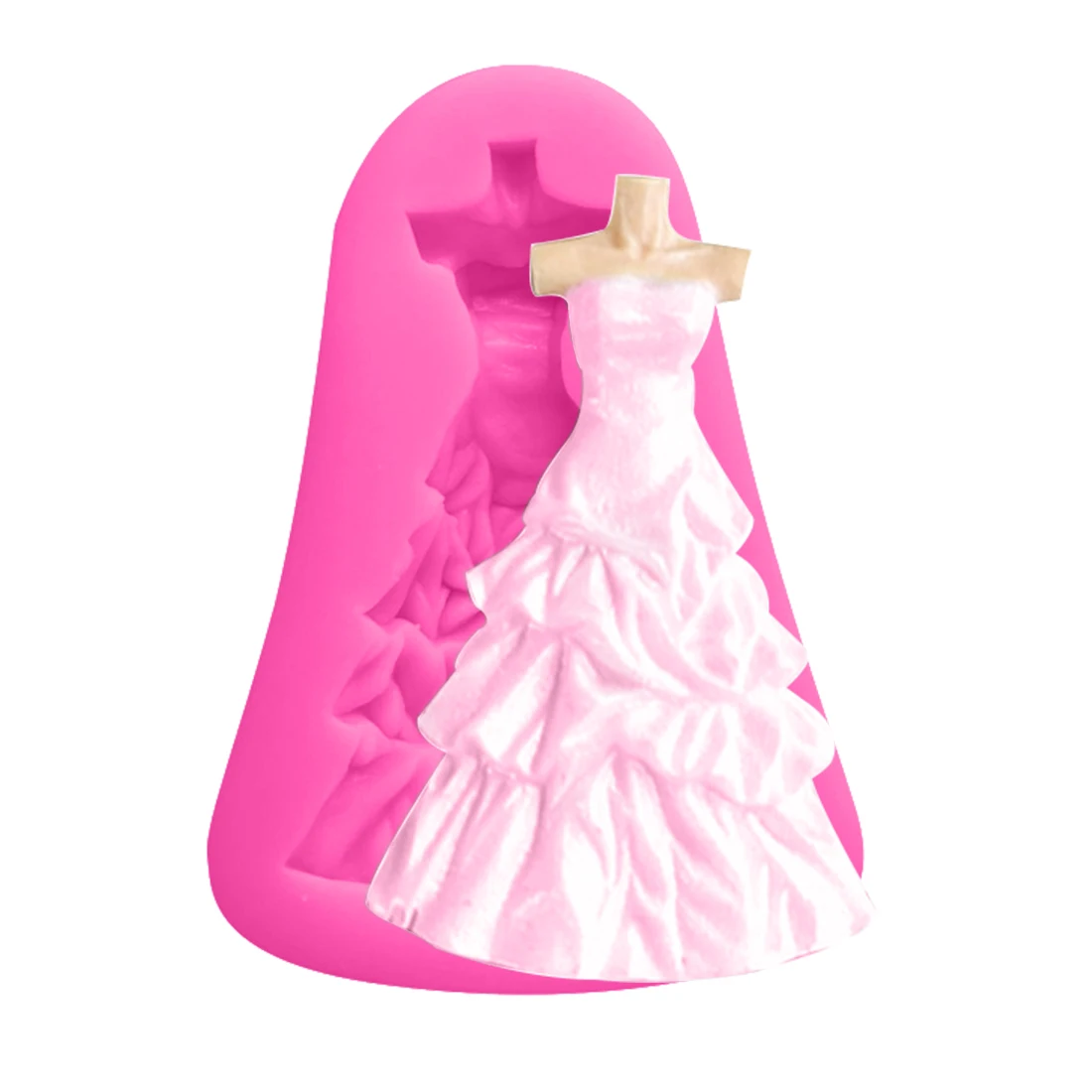 1pc Wedding Dress Shape Silicone Chocolate Mold Cake Decorating