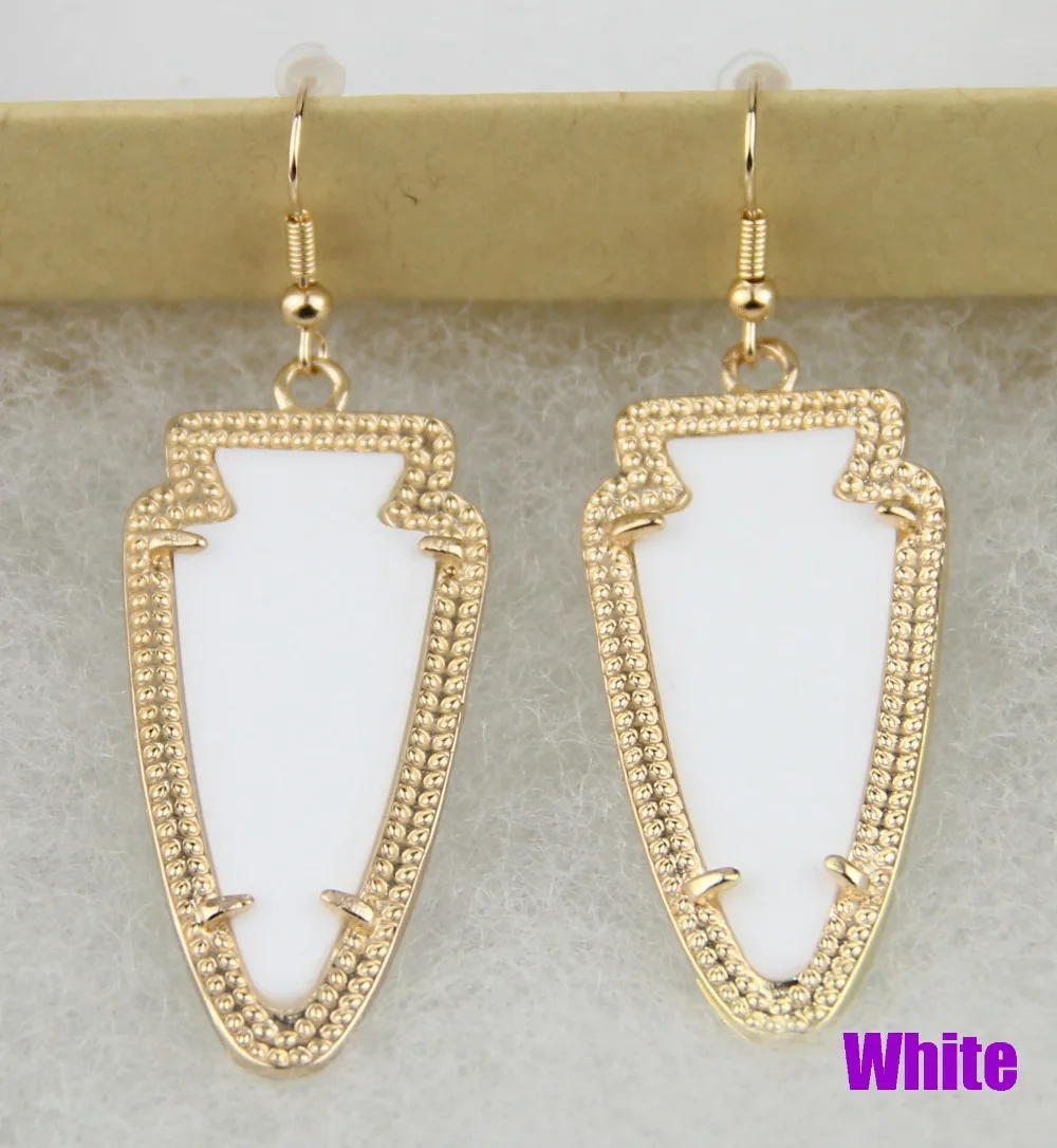 

Fashion Arrowhead Designer Inspired Gold Fram Colored Arrow Drop Earrings For Women