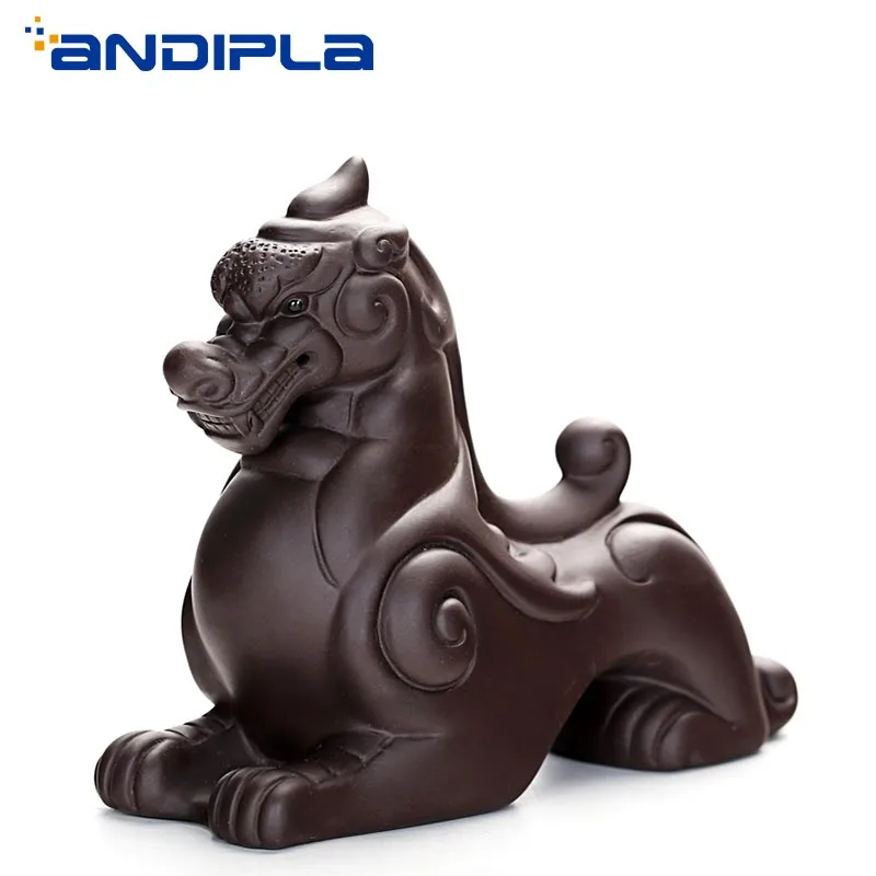 Authentic Yixing Purple Clay Tea Pet Kung Fu Set Accessories Tray Desktop Decoration Lucky Feng Shui Brave Troop Crafts | Дом и сад