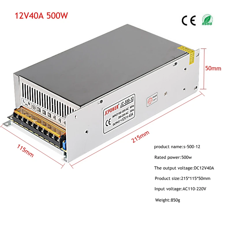 AC110V/220 V постоянного тока до DC5V 12 V 24 V 1A для 60A трансформаторы светодиодный драйвер Мощность адаптер для Светодиодные ленты Выключатель света