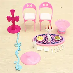 16 шт./компл. прекрасный миниатюрный Винтаж мебель стол, стулья игрушки наборы мебели куклы аксессуары Игрушки для куклы обеденный стол