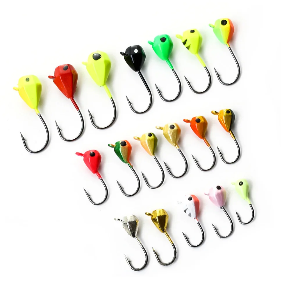 5 Pcs Winter Ice Fishing Hook Lure Mini Metal Bait Fish Head Hook Bait Jigging Fishing Tackle KH889