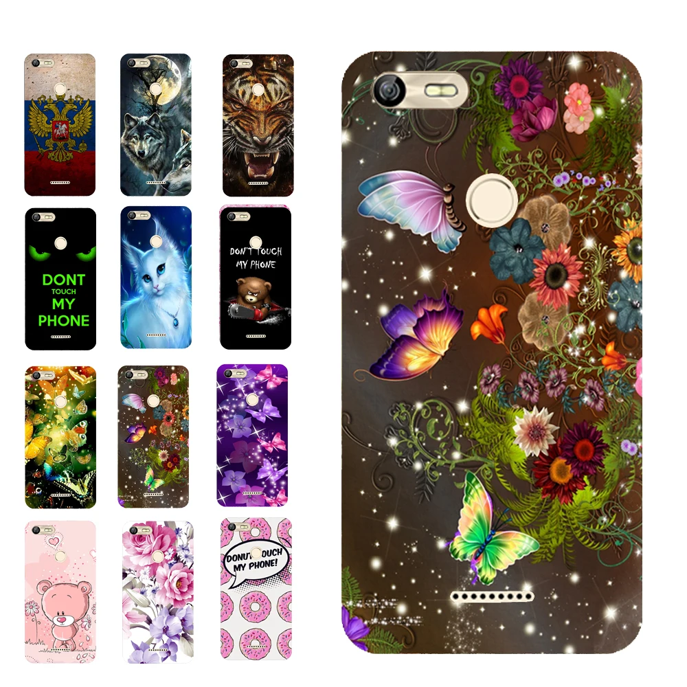 For BQ 5204 Luxury Flora Butterfly Case Print TPU Cover Bag Shell