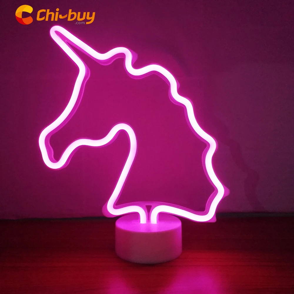 Chi buy 2020 горячий светодиодный неоновый светильник знак единорог Настольный