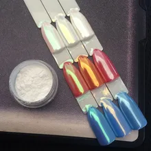 1 баночка жемчужный пигмент керамический порошок хромированные зеркальные ногти дизайн ногтей Блестки для геля лак для ногтей маникюр 1 г золото/белый/зеленый