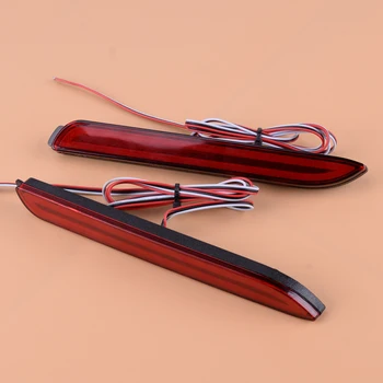 

beler 2pcs Rear Bumper Reflector LED DRL Driving Brake Light Red Lens Lamp Bar Fit For Toyota Camry Matrix Sienna Lexus IS-F