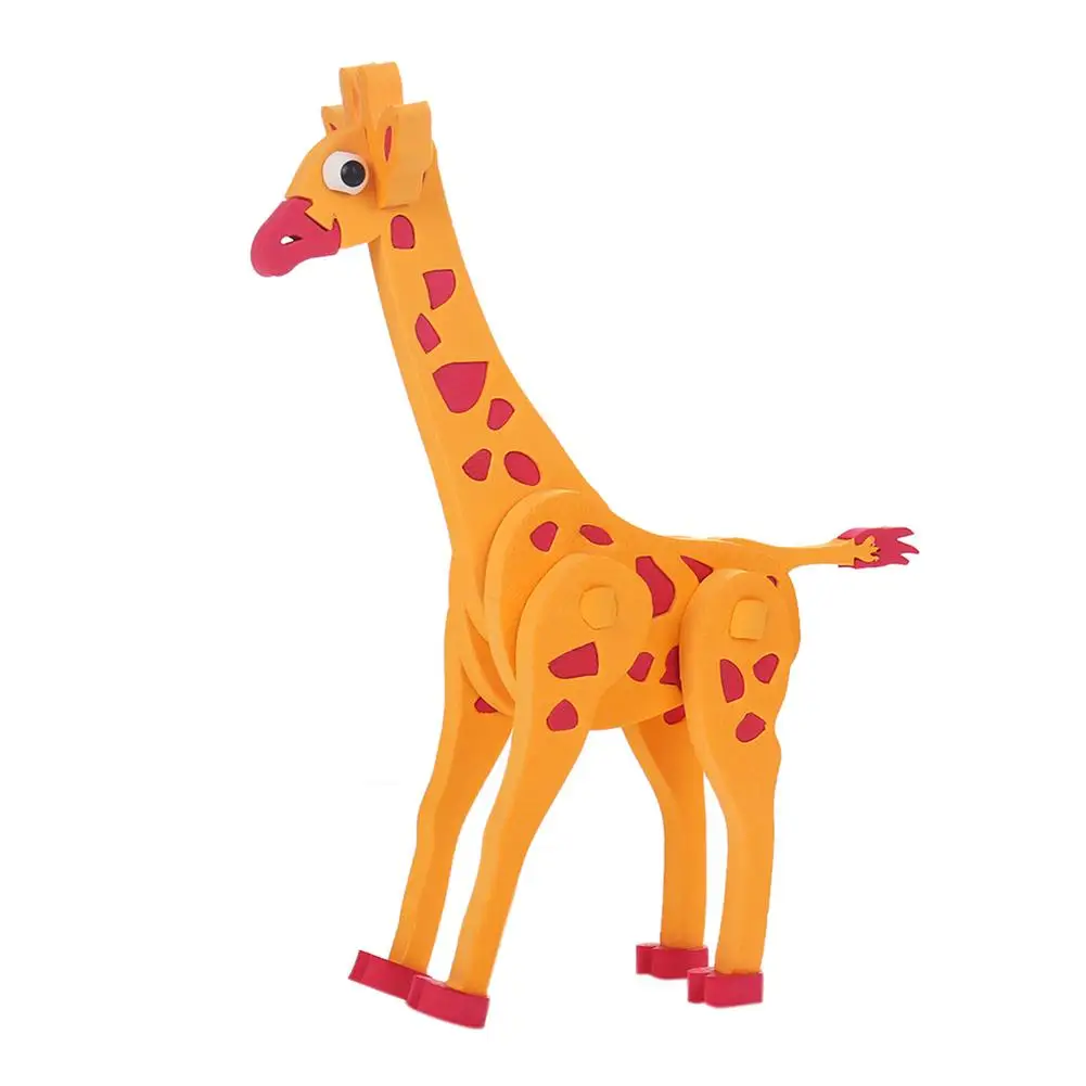 Safety EVA Foam Giraffe Model 3D Puzzle Jigsaw animals model assembled puzzle toy DIY for baby