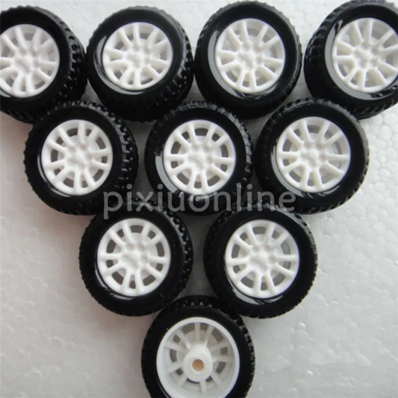 

10pcs J253 Mini 20mm Model Vehicle Wheel Hollow out Rubber Plastic Wheel DIY Model Car Making Free Shipping Russia