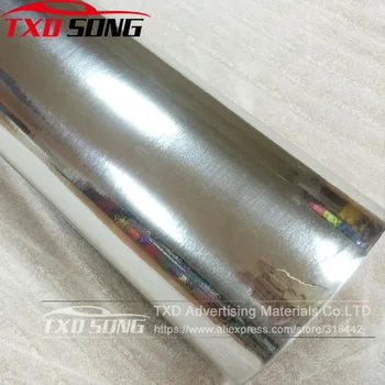 

10/20/30/40/50/60CMX152CM/LOT Silver Chrome Mirror Vinyl Car wrapping Sticker Silver Chrome mirror car Vinyl with air Channels