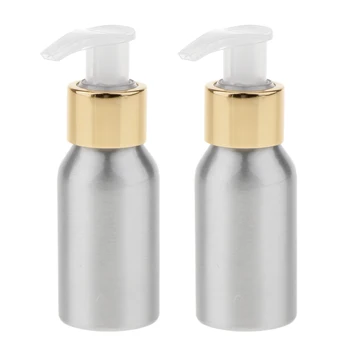 

4pcs Aluminum Metal Spray Empty Press Pump Perfumes Bottle Shampoo Hand Washing Cream Pressed Pump Containers 2x100ml&2x50ml