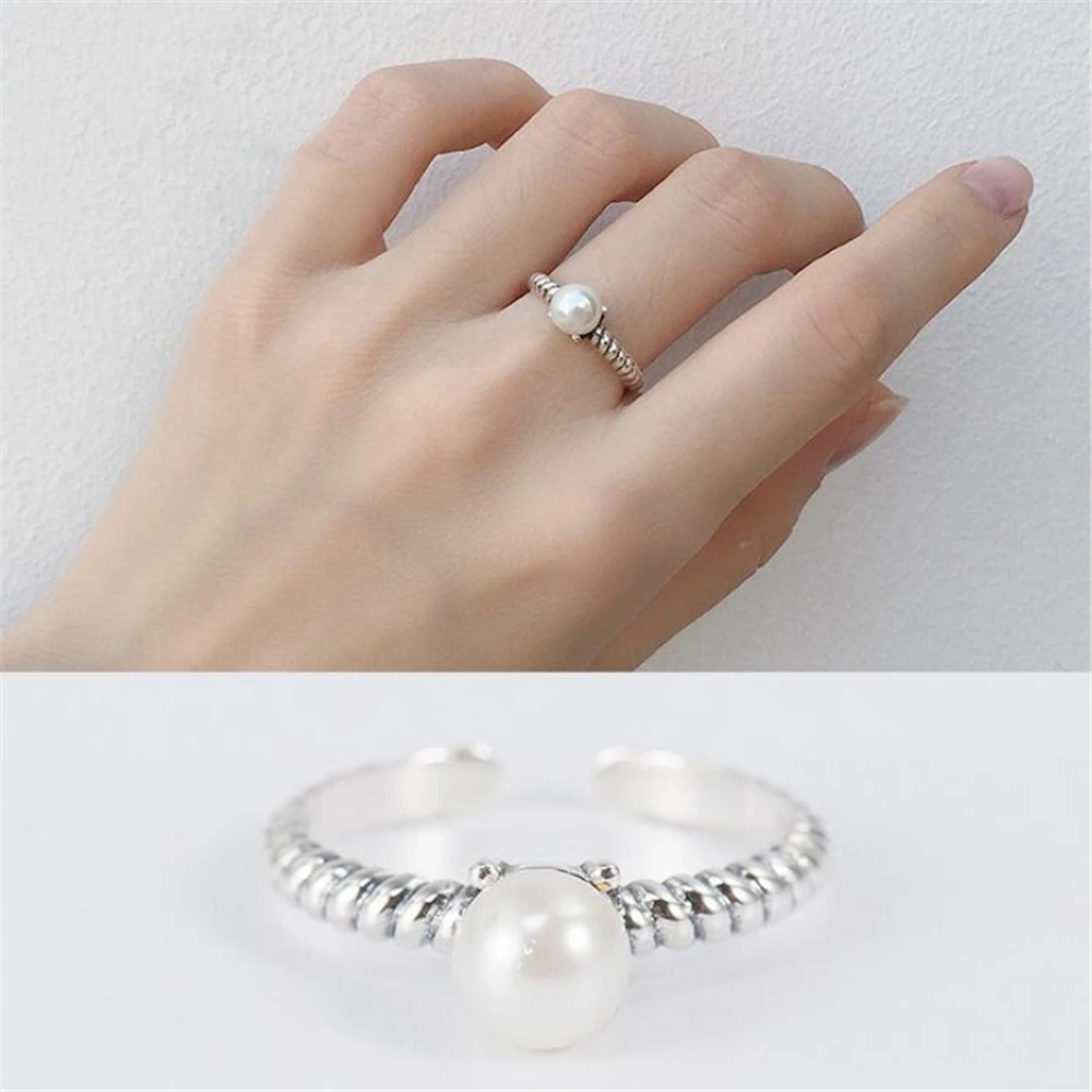 

925-27R Good Quality Hot Selling Real Silver Jewelry 925 Sterling Silver Ring With Pearl for Women