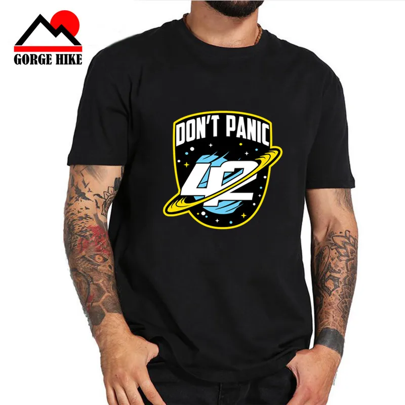 

Funny The answer to everything 42 T shirt men dont panic sci-fi 42 Hitchhiker Guide To The Galaxy T-shirt Retro Science Teeshirt