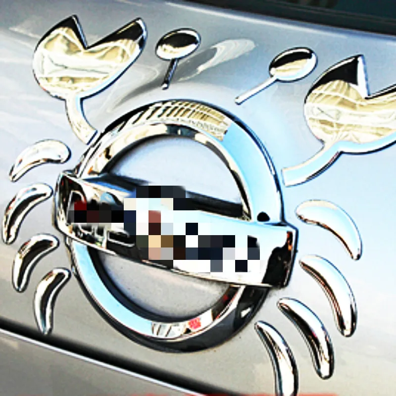 Car Stickers PVC Flexible Plastic 3D Funny Crab Car Decoration Sticker for Volkswagen Nissan Benz font