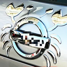 Car Stickers PVC Flexible Plastic 3D Funny Crab Car Decoration Sticker for Volkswagen Nissan Benz Toyota Chevrolet Any Car Body