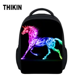 

THIKIN Kids Casual Schoolbag Boys Girls Rainbow Unicorn Cartoon Print Backpack Mochila Children Bookbags School Bag Backpack