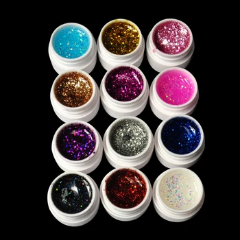 

12 Color DIY Extendion Gel Nail Polish UV Nail Gel Polish With Glitter