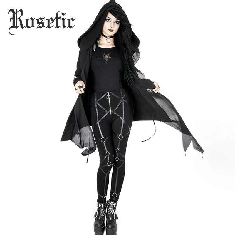 

2019 Gothic Hoodie Women Oversize Coats Casual Top Autumn Fashion Overcoat Printed Hoodies Sweatshirt Goth Black Outerwear Hoody