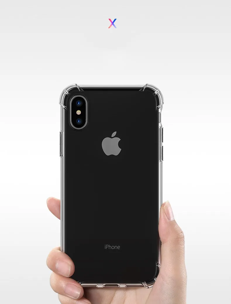 

for iPhone X case for iPhone XS case iPhone 8 plus case Transparent Soft Silicone Sheath for the Four Corner Airbag