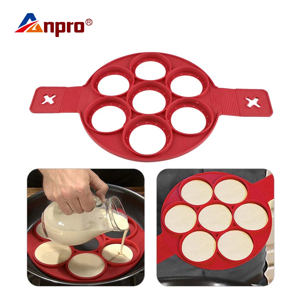 

Anpro Pancake Maker Nonstick Cooking Tool Egg Ring Maker Pancake Cheese Egg Cooker Pan Flip Eggs Mold Kitchen Baking Accessories