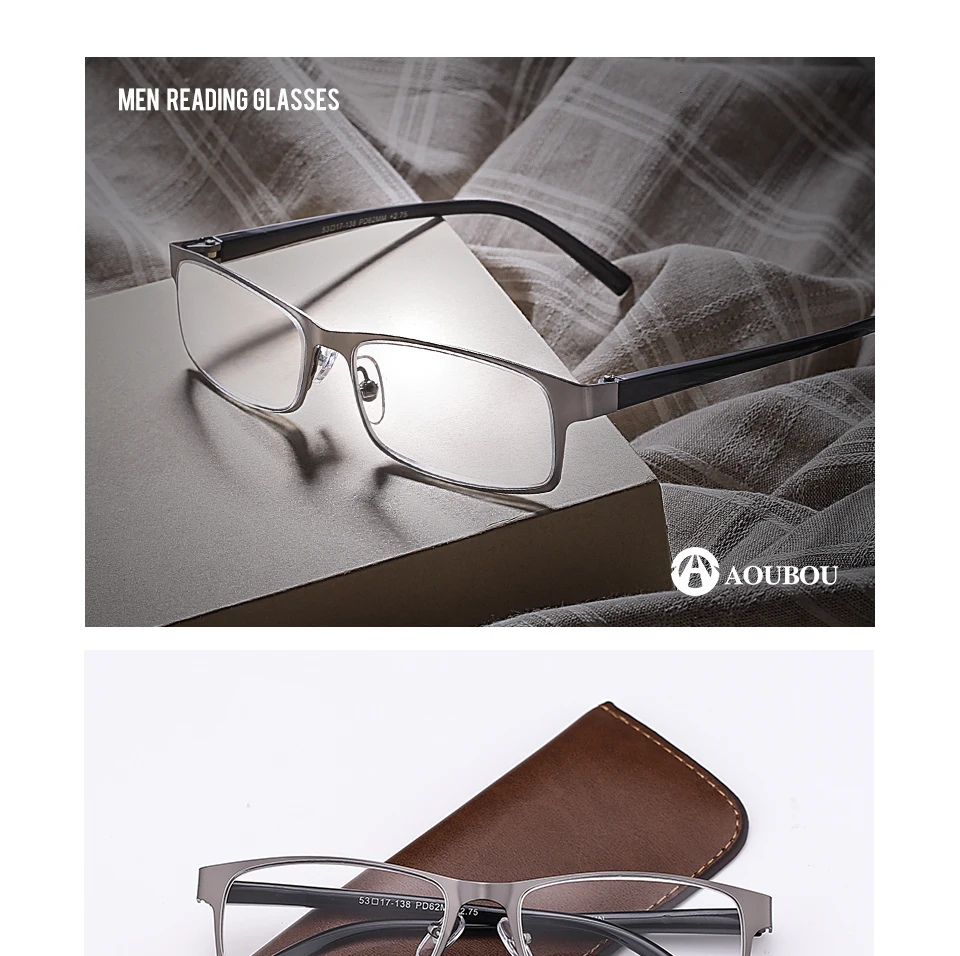 Wholesale Brand High End Business Reading Glasses Men Stainless Steel