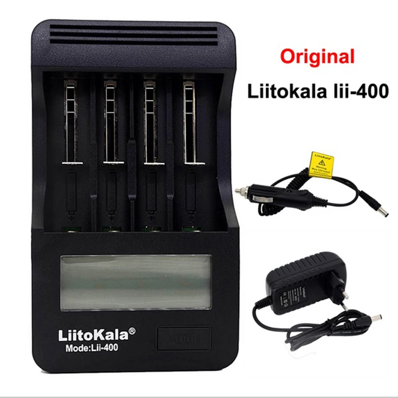 Liitokala lii-400 lcd 3,7 V/1,2 V AA/AAA 18650/26650/16340/14500/10440/18500 интеллектуальное зарядное устройство Digi зарядное устройство Поддержка 4 батареи