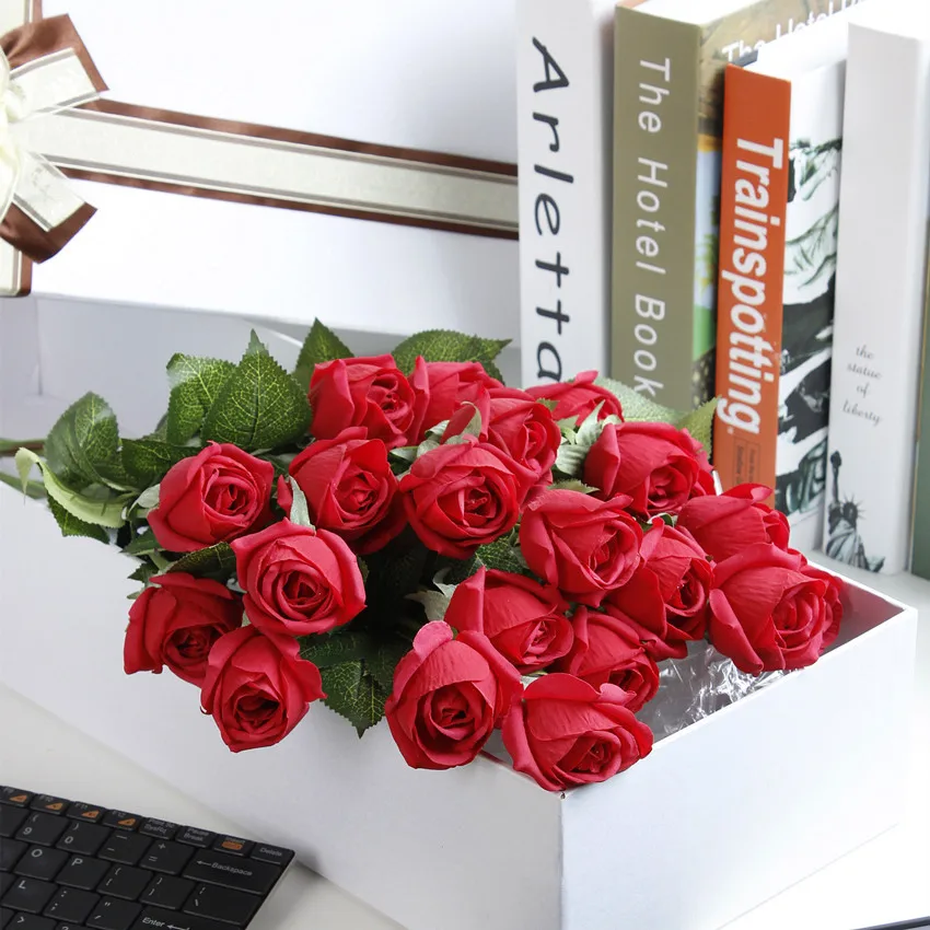 artificial rose real touch white peony flower (24)