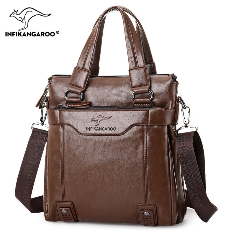 

2018 New Business Men Satchels Handbags Travel High Quality Male Shoulder Bag Fashion Vintage Men's Solid Soft Crossbody Bag