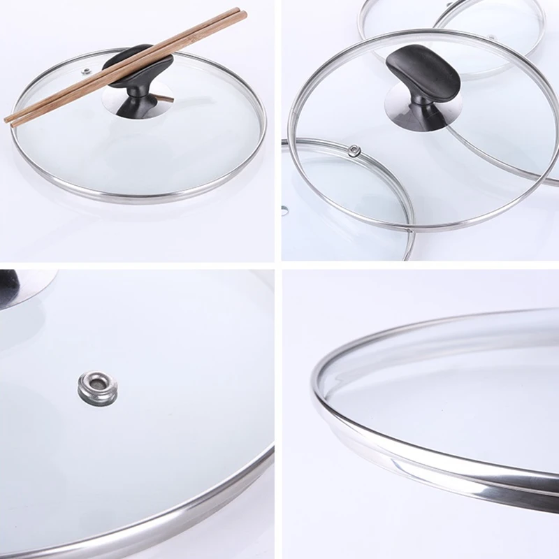 14-30 см крышка для посуды для кастрюли закаленное стекло крышка для кастрюли сковорода вок крышка с ручкой для приготовления кастрюли Крышка для посуды запчасти