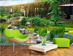 Современная гостиная обои ландшафтный парк 3D пейзаж фото Настенные обои украшения дома
