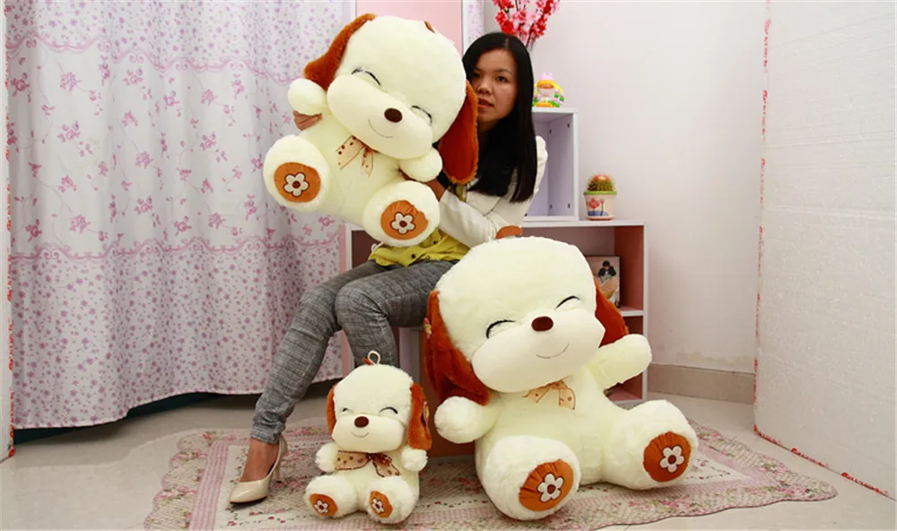 Fancytrader 80cm Big Soft Cartoon Smiling Dog Plush Toy  Giant Baby Play Dolls Sleeping Pillow Nice Gift 3