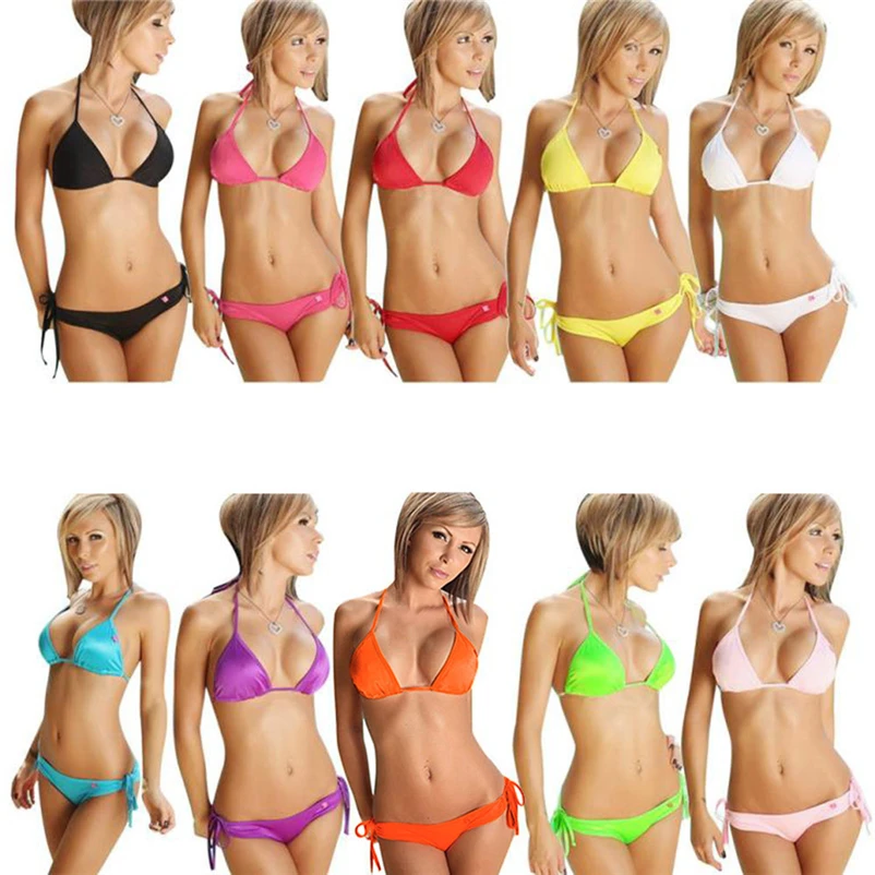 

Summer Women Bikini Set Push-up UnPadded Bra Swimsuit Swimwear Triangle Bather Suit Swimming Suit biquini #4JN13