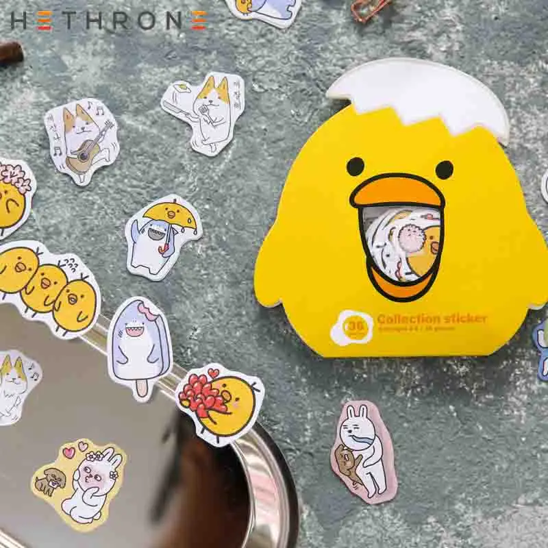 Hethrone креативный милый мультяшный животный прозрачный ПВХ стикер для учётной